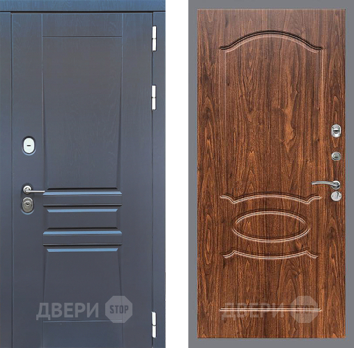 Входная металлическая Дверь Стоп ПЛАТИНУМ ФЛ-128 орех тисненый в Подольск