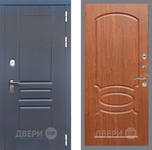 Входная металлическая Дверь Стоп ПЛАТИНУМ ФЛ-128 Береза мореная в Подольск