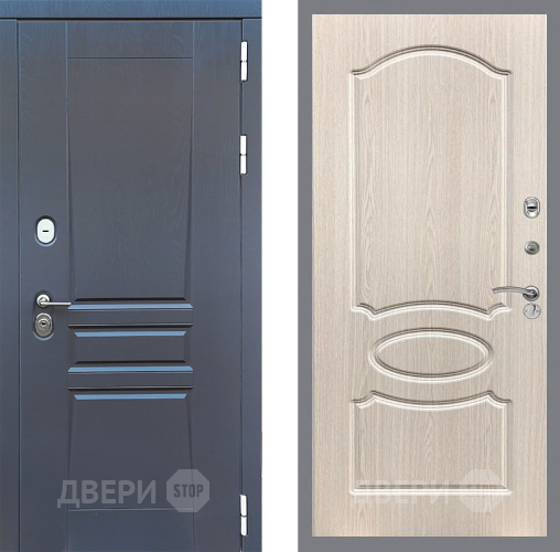 Входная металлическая Дверь Стоп ПЛАТИНУМ ФЛ-128 Беленый дуб в Подольск