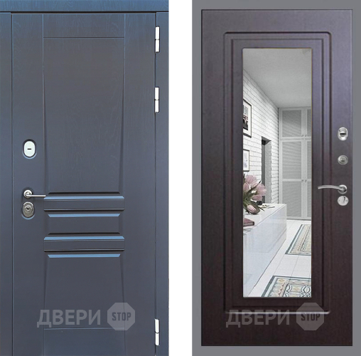 Входная металлическая Дверь Стоп ПЛАТИНУМ Зеркало ФЛ-120 Венге в Подольск
