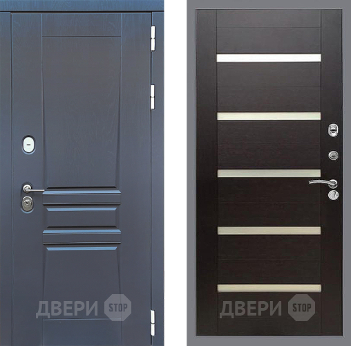 Входная металлическая Дверь Стоп ПЛАТИНУМ СБ-14 венге поперечный в Подольск