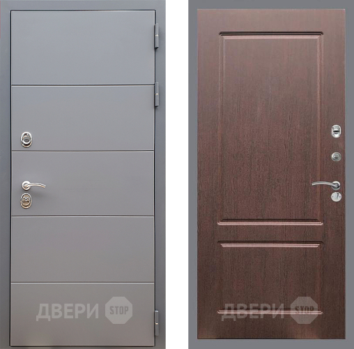 Входная металлическая Дверь Стоп АРТ ГРАФИТ ФЛ-117 Орех премиум в Подольск