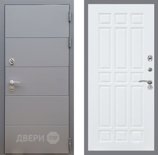 Входная металлическая Дверь Стоп АРТ ГРАФИТ ФЛ-33 Силк Сноу в Подольск