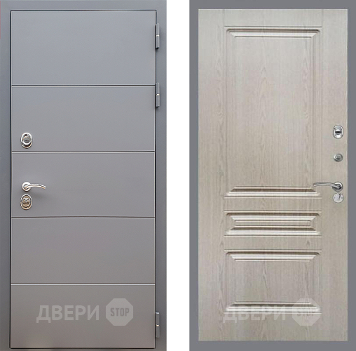 Входная металлическая Дверь Стоп АРТ ГРАФИТ ФЛ-243 Беленый дуб в Подольск