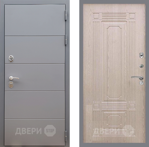 Входная металлическая Дверь Стоп АРТ ГРАФИТ ФЛ-2 Беленый дуб в Подольск