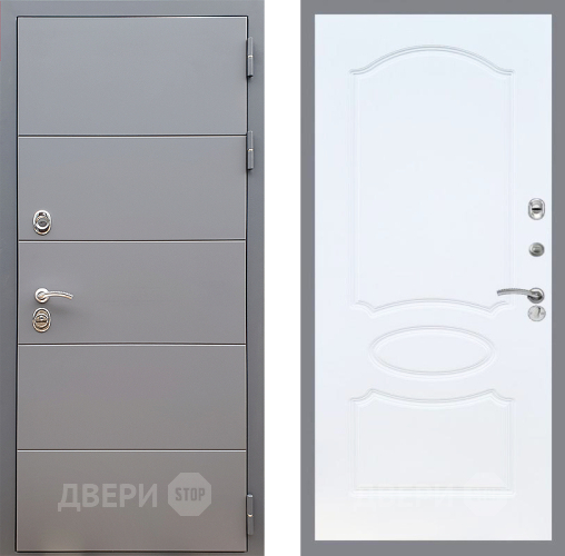 Входная металлическая Дверь Стоп АРТ ГРАФИТ ФЛ-128 Белый ясень в Подольск