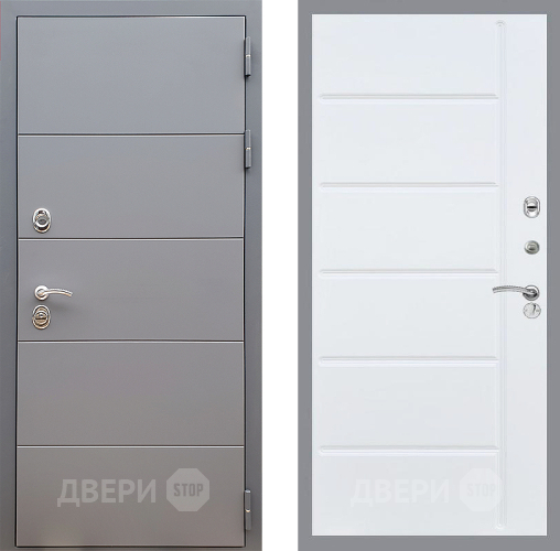 Входная металлическая Дверь Стоп АРТ ГРАФИТ ФЛ-102 Белый ясень в Подольск
