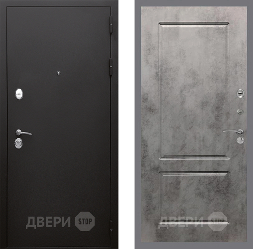 Входная металлическая Дверь Стоп КЛАССИК Шагрень ФЛ-117 Бетон темный в Подольск