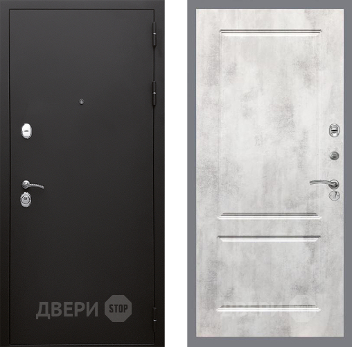 Входная металлическая Дверь Стоп КЛАССИК Шагрень ФЛ-117 Бетон светлый в Подольск
