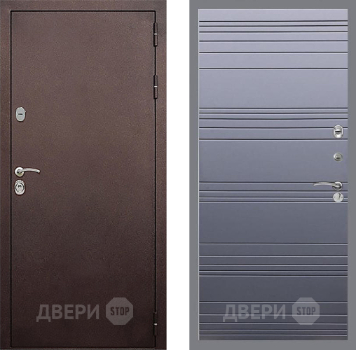 Входная металлическая Дверь Стоп КЛАССИК Медь Лайн Силк титан в Подольск