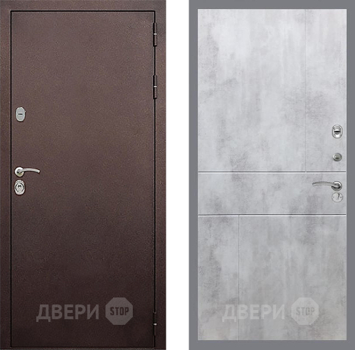 Входная металлическая Дверь Стоп КЛАССИК Медь ФЛ-290 Бетон светлый в Подольск