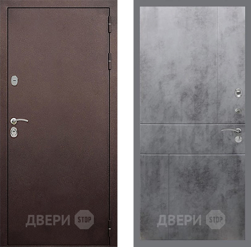 Входная металлическая Дверь Стоп КЛАССИК Медь ФЛ-290 Бетон темный в Подольск