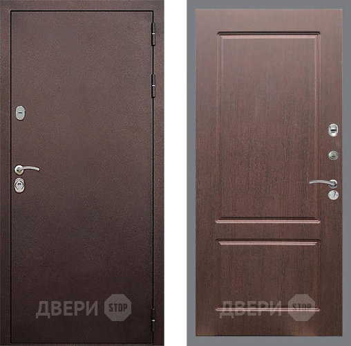 Входная металлическая Дверь Стоп КЛАССИК Медь ФЛ-117 Орех премиум в Подольск