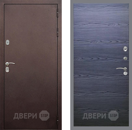 Входная металлическая Дверь Стоп КЛАССИК Медь Гладкая Дуб тангенальный черный в Подольск
