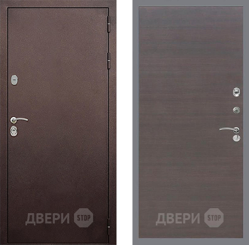 Входная металлическая Дверь Стоп КЛАССИК Медь Гладкая венге поперечный в Подольск