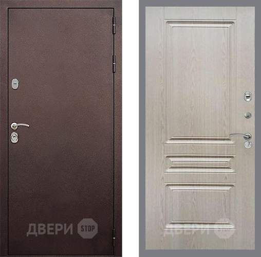 Входная металлическая Дверь Стоп КЛАССИК Медь ФЛ-243 Беленый дуб в Подольск