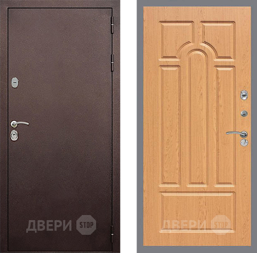 Входная металлическая Дверь Стоп КЛАССИК Медь ФЛ-58 Дуб в Подольск