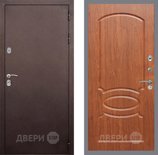 Входная металлическая Дверь Стоп КЛАССИК Медь ФЛ-128 Береза мореная в Подольск