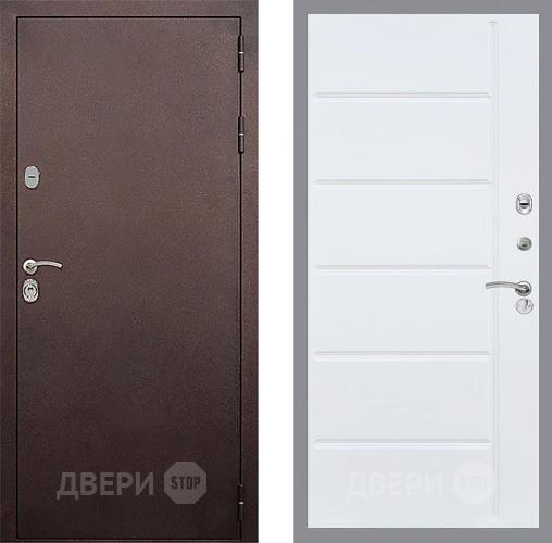 Входная металлическая Дверь Стоп КЛАССИК Медь ФЛ-102 Белый ясень в Подольск