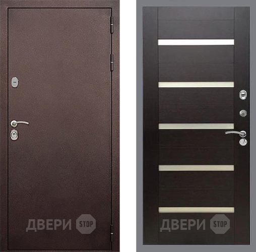 Входная металлическая Дверь Стоп КЛАССИК Медь СБ-14 венге поперечный в Подольск