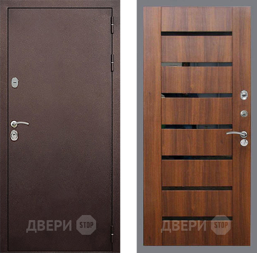 Входная металлическая Дверь Стоп КЛАССИК Медь СБ-14 Орех бренди в Подольск