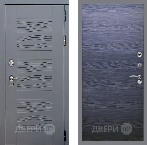 Входная металлическая Дверь Стоп СКАНДИ Гладкая Дуб тангенальный черный в Подольск