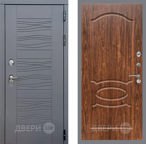 Входная металлическая Дверь Стоп СКАНДИ ФЛ-128 орех тисненый в Подольск