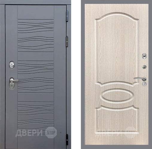 Входная металлическая Дверь Стоп СКАНДИ ФЛ-128 Беленый дуб в Подольск
