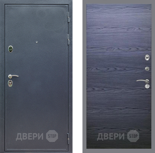 Входная металлическая Дверь Стоп СИЛЬВЕР Гладкая Дуб тангенальный черный в Подольск