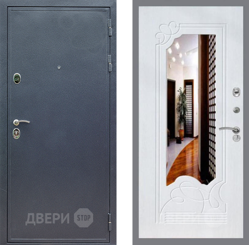 Входная металлическая Дверь Стоп СИЛЬВЕР ЗкркалоФЛ-147 Ясень белый в Подольск
