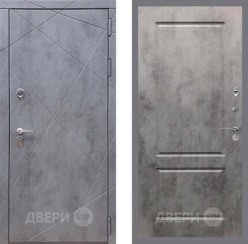 Входная металлическая Дверь Стоп Лучи ФЛ-117 Бетон темный в Подольск