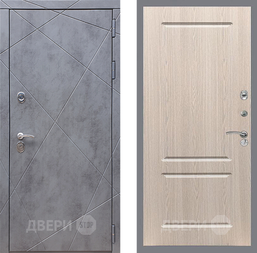 Входная металлическая Дверь Стоп Лучи ФЛ-117 Беленый дуб в Подольск