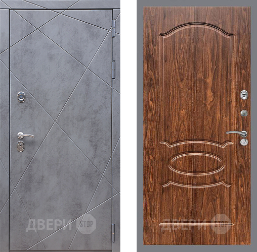 Входная металлическая Дверь Стоп Лучи ФЛ-128 орех тисненый в Подольск