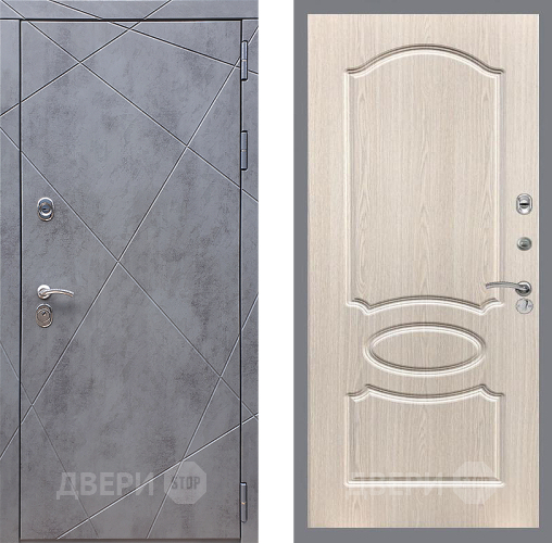 Входная металлическая Дверь Стоп Лучи ФЛ-128 Беленый дуб в Подольск