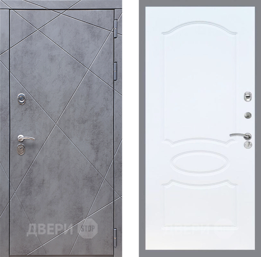 Входная металлическая Дверь Стоп Лучи ФЛ-128 Белый ясень в Подольск