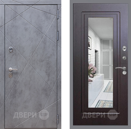 Входная металлическая Дверь Стоп Лучи Зеркало ФЛ-120 Венге в Подольск