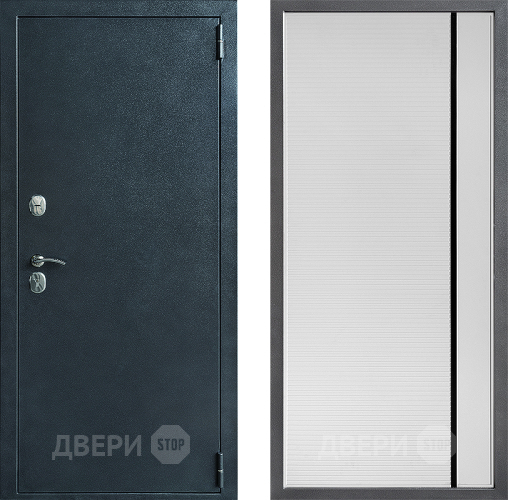 Входная металлическая Дверь Дверной континент ДК-70 Дизайн ФЛ-757 Черное Стекло Софт милк в Подольск