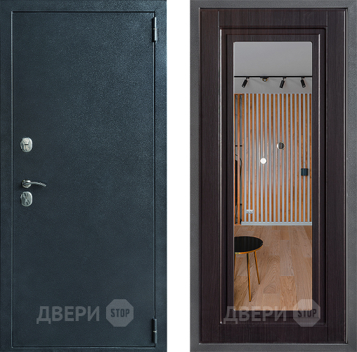 Входная металлическая Дверь Дверной континент ДК-70 Дизайн ФЛЗ Зеркало Венге в Подольск