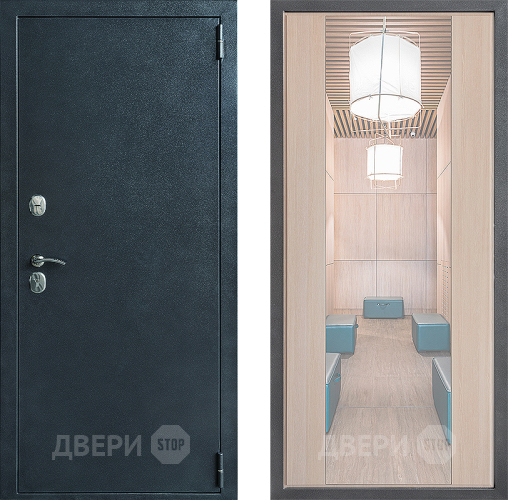 Входная металлическая Дверь Дверной континент ДК-70 Дизайн ФЛЗ-1 Зеркало Капучино в Подольск