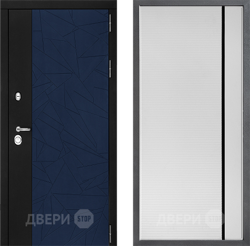 Входная металлическая Дверь Дверной континент ДК-9 ФЛ-757 Черное Стекло Софт милк в Подольск