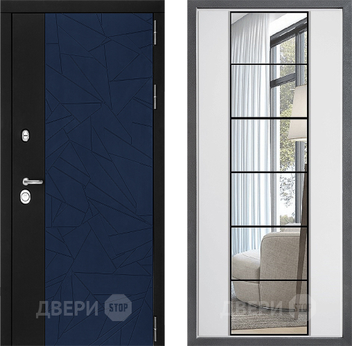 Входная металлическая Дверь Дверной континент ДК-9 ФЛЗ-2 Зеркало Белый софт в Подольск