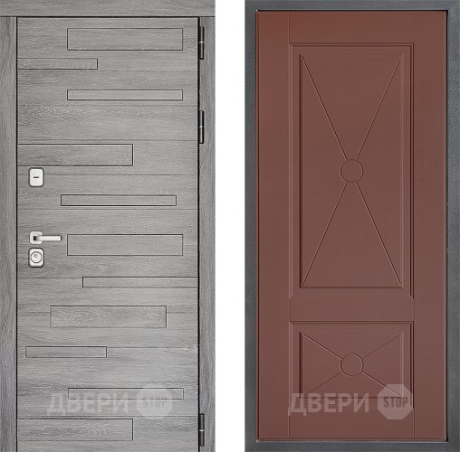 Входная металлическая Дверь Дверной континент ДК-10 ФЛ-617 Ясень шоколадный в Подольск