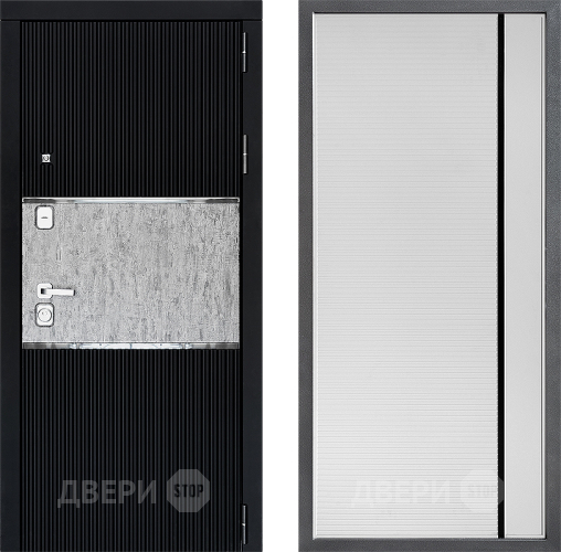 Входная металлическая Дверь Дверной континент ДК-13 ФЛ-757 Черное Стекло Софт милк в Подольск
