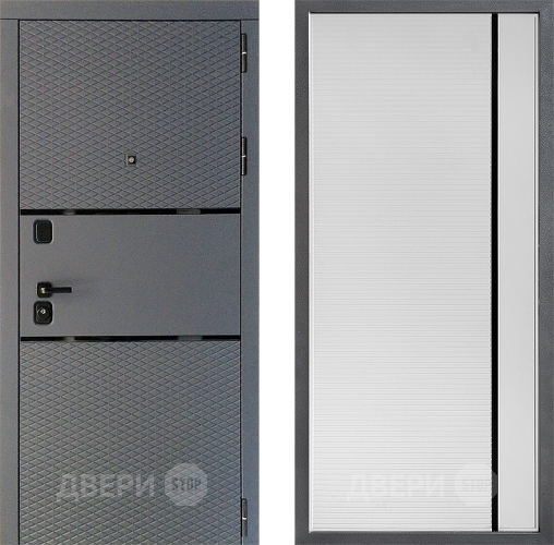 Входная металлическая Дверь Дверной континент Диамант Дизайн ФЛ-757 Черное Стекло Софт милк в Подольск