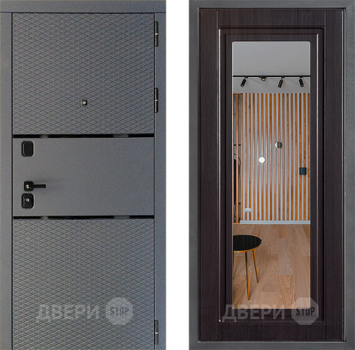 Входная металлическая Дверь Дверной континент Диамант Дизайн ФЛЗ Зеркало Венге в Подольск