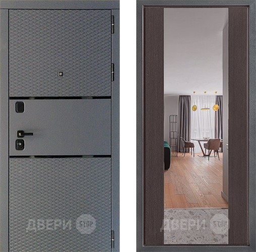 Дверь Дверной континент Диамант Дизайн ФЛЗ-1 Зеркало Венге в Подольск