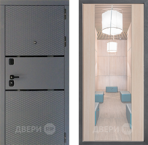 Входная металлическая Дверь Дверной континент Диамант Дизайн ФЛЗ-1 Зеркало Капучино в Подольск
