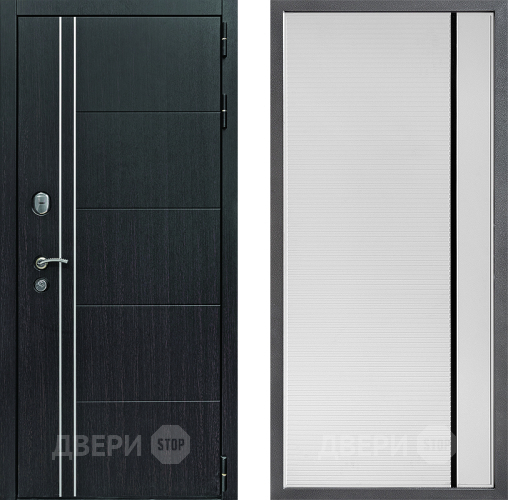 Входная металлическая Дверь Дверной континент Теплолюкс Дизайн ФЛ-757 Черное Стекло Софт милк в Подольск
