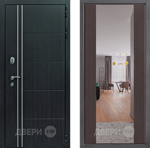 Дверь Дверной континент Теплолюкс Дизайн ФЛЗ-1 Зеркало Венге в Подольск