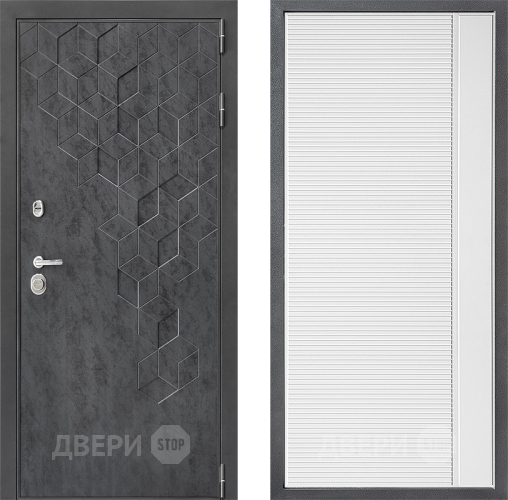 Входная металлическая Дверь Дверной континент ДК-3/713 ФЛ-757 Белое Стекло Софт милк в Подольск